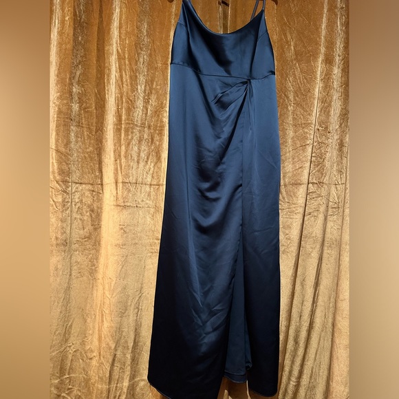 Dessy Collection Cowl-Neck Draped Wrap Maxi Dress with Front Slit - Evergreen - Picture 7 of 7